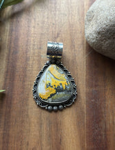 Load image into Gallery viewer, Native Navajo Sterling Silver Yellow Bumblebee Jasper Pendant Etta Enditto Gift