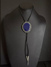 Load image into Gallery viewer, Native American 925 Sterling Silver Lapis Bolo Tie Pendant KY