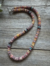 Load image into Gallery viewer, Sterling Silver Multi Color Stone Shell Spiny Turquoise Bead Necklace 18 inch