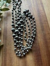 Load image into Gallery viewer, Sterling Silver Graduated 6mm to 12mm Pearls Rosary Bead Necklace. 60 Inch. Gift