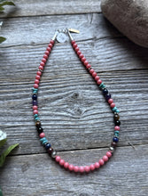Load image into Gallery viewer, Tommy Rosita Singer T R Sterling Silver Multi Stone Choker Bead Necklace 15 Inch