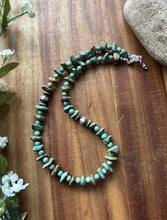 Load image into Gallery viewer, Sterling Silver Turquoise Nuggets Bead Necklace. 18 inch