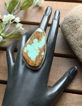 Load image into Gallery viewer, Navajo Native Sterling Silver Number 8 Turquoise Adjustable Ring Leslie Nez Gift