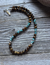 Load image into Gallery viewer, Tommy Rosita Singer T R Sterling Silver Tigers Eye Choker Bead Necklace 15 Inch