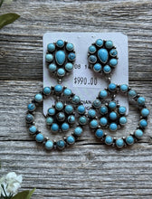 Load image into Gallery viewer, Navajo Sterling Silver Turquoise Cluster Earrings Sheila