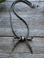Load image into Gallery viewer, Bow Sterling Silver 4mm Pearls Bead Necklace. 18 Inch. Gift