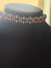 Load image into Gallery viewer, Sterling silver orange spiny oyster choker necklace