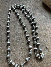 Load image into Gallery viewer, Sterling Silver 10mm Pearls Rosary Bead Necklace. 16 Inch.