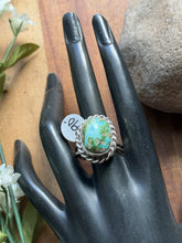 Load image into Gallery viewer, Native American Sterling Silver Sonoran Gold Turquoise Ring. Size 10 Adjustable