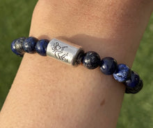 Load image into Gallery viewer, Kokopelli Lapis 7 Inch Stretch Stretchy Elastic Bead Bracelet Gift