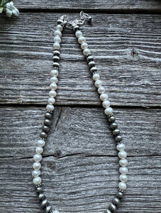Sterling Silver Freshwater Pearls Bead Choker Necklace. 14 Inch. Gift