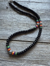 Load image into Gallery viewer, Southwestern 925 Sterling Silver Black Onyx Multi Stone Bead Necklace 18 Inch