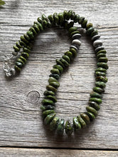 Load image into Gallery viewer, Sterling Silver Green Turquoise Nuggets W Pearls Bead Necklace. 18 Inch