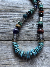 Load image into Gallery viewer, Tommy Rosita Singer T R Sterling Silver Blue Turquoise Bead Necklace 20 Inch