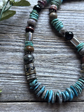Load image into Gallery viewer, Tommy Rosita Singer T R Sterling Silver Blue Turquoise Bead Necklace 20 Inch
