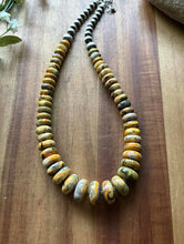 Load image into Gallery viewer, Sterling Silver Graduated Bumblebee Jasper Pearls Bead Necklace 18 inch