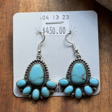Load image into Gallery viewer, Navajo 925 Sterling Silver Turquoise Earrings J Tso Southwestern