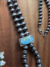 Load image into Gallery viewer, Sterling Silver Sonoran Gold Turquoise Pearls Bead Jackla Necklace 22 Inch