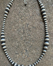 Load image into Gallery viewer, 4mm - 8mm Multi Graduated Sterling Silver Oxidized Pearls Bead Necklace 18 Inch