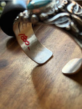 Load image into Gallery viewer, Rick Werito Sonoran Rose Turquoise Sterling Silver Stamped Cuff Bracelet. Navajo