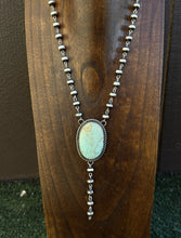 Load image into Gallery viewer, Navajo 925 Sterling Silver Royston Turquoise Pendant Rosary Necklace. 20 Inch KY