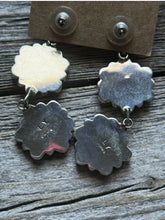 Load image into Gallery viewer, Navajo 925 Sterling Silver Orange Spiny Oyster  Cluster Handmade Earrings LY