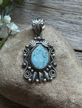 Load image into Gallery viewer, Navajo Sterling Silver Turquoise Pendant Geneva
