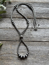Load image into Gallery viewer, Jacla Sterling Silver Multi Graduated Pearls Bead Necklace 24 inch
