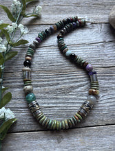 Load image into Gallery viewer, Tommy Rosita Singer T R Sterling Silver Green Turquoise Bead Necklace 20 Inch