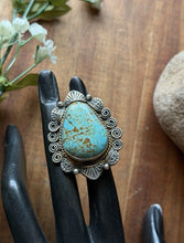 Load image into Gallery viewer, Navajo Sterling Silver Number 8 Turquoise Adjustable Ring Etta Enditto Gift