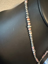Load image into Gallery viewer, Sterling silver pink conch bead necklace 32 inch