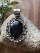Load image into Gallery viewer, Native American Navajo Sterling Silver Black Onyx Pendant Etta Enditto Gift
