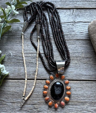 Load image into Gallery viewer, Vintage Pawn Native Sterling Silver Orange Spiny Oyster Pendant Necklace Set B