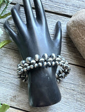 Load image into Gallery viewer, Sterling Silver 5mm 6mm 8mm Pearls Bead Bracelet. 7 Inch