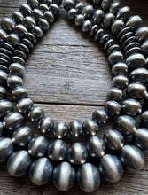 Load image into Gallery viewer, Sterling Silver Layered Multi Strand Pearls Bead Necklace 22 Inch “Navajo Style”