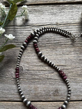 Load image into Gallery viewer, Purple Spiny Oyster Multi Graduated Sterling Silver Pearls Bead Necklace 4mm-8mm