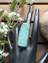 Load image into Gallery viewer, Navajo Native Sterling Silver Number 8 Turquoise Adjustable Ring Leslie Nez Gift