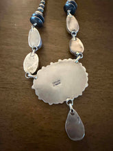 Load image into Gallery viewer, Navajo sterling silver wb turquoise lariat CY