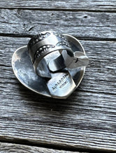 Load image into Gallery viewer, Native American Sterling Silver Heart Stamped Adjustable Ring. VJP Vincent