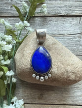 Load image into Gallery viewer, Native American Navajo Sterling Silver Lapis Pendant R Yazzie Gift
