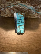 Load image into Gallery viewer, Navajo sterling silver inlay turquoise ring 8.5