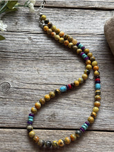 Load image into Gallery viewer, Bumblebee Jasper Multi Stone Color Sterling Silver Bead Necklace. 18 inch Gift