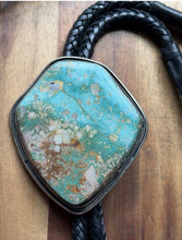 Load image into Gallery viewer, Large Native American Sterling Silver Royston Turquoise Bolo Tie Pendant CY