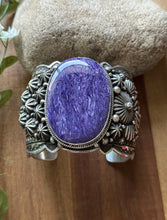 Load image into Gallery viewer, Native American Sterling Silver Purple Charoite Cuff Bracelet H Happy Piasso