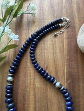 Load image into Gallery viewer, Sterling Silver Graduated Lapis Bead Necklace. 18 inch. Gift
