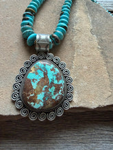 Load image into Gallery viewer, Navajo sterling silver turquoise pendant necklace etta Endito