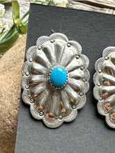 Load image into Gallery viewer, Navajo Native American Sterling Silver Turquoise Stud Earrings DM