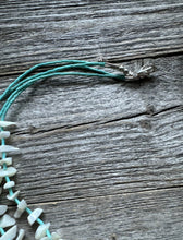 Load image into Gallery viewer, Vintage Native American Sterling Silver White Shell Turquoise Bead Necklace 26”