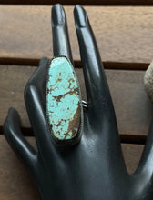 Load image into Gallery viewer, Navajo Native Sterling Silver Number 8 Turquoise Adjustable Ring Leslie Nez Gift