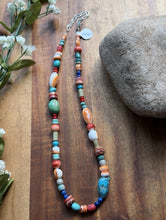 Load image into Gallery viewer, Sterling Silver Multi Stone Color Candy Bead Necklace. 16 inch